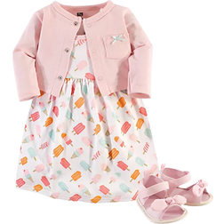 Hudson Baby Dress, Cardigan, Shoes 3-Piece Set - Ice Cream (10155418)