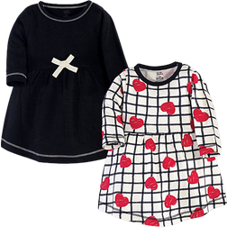 Touched By Nature Long-sleeve Organic Cotton Dress 2-pack - Hearts