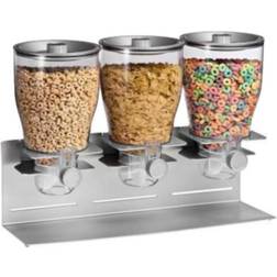 Honey Can Do Triple Canister Dry Food Cereal Dispenser Kitchen Storage