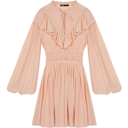 Maje Riava Ruffled Mini Dress - Pale Pink