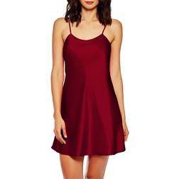 iCollection Satin Chemise - Burgundy