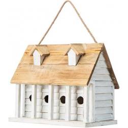 GlitzHome Oversized Distressed Cottage Birdhouse 14.25"