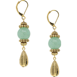 1928 Jewelry Drop Earrings - Gold/Green