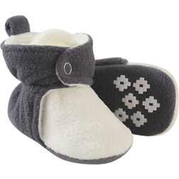 Little Treasures Fleece Booties - Charcoal/Cream