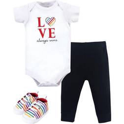 Little Treasures Cotton Bodysuit Pant and Shoe Set - Love Always Wins (10170311)