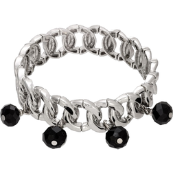 1928 Jewelry Bead Stretch Bracelet - Silver/Black