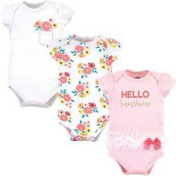 Little Treasures Baby Girl's Bodysuits 3-pack - Flower Pocket