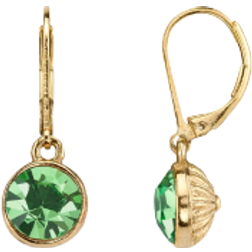 1928 Jewelry Round Drop Earrings - Gold/Green