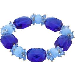 1928 Jewelry Beaded Stretch Bracelet - Silver/Blue