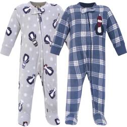 Hudson Fleece Sleep N Play 2-Pack - Blue Penguin