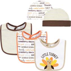 Hudson Cotton Bib & Headband or Caps Set Little Turkey