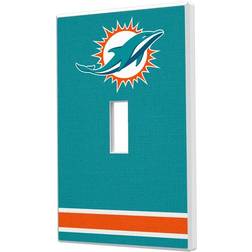 Strategic Printing Miami Dolphins Stripe Single Toggle Light Switch Plate