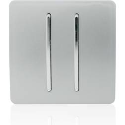 Trendi Switch 2 Gang 2 Way 10 Amp Switch Silver