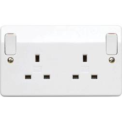 MK White Double 13A Switched Socket