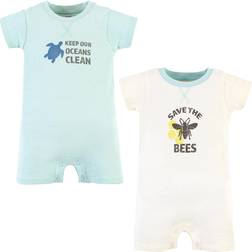 Touched By Nature Organic Cotton Rompers 2-pack - Save The Bees ( 10162371)