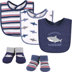 Hudson Cotton Bib and Sock Set Handsome Shark 5-pack