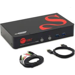 SIIG CEDP0F11S1 AC CE-DP0F11-S1 2PT DP1.2 Smart Console KVM Switch w USB3