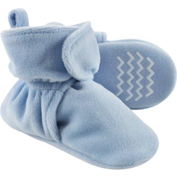 Hudson Toddler Velour Scooties with Non Skid Bottom - Light Blue