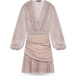 Maje 121Runnylo Metallic Long Sleeve Mini Dress - Pink