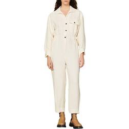 Sandro Sidonie Linen-Blend Jumpsuit - Ecru