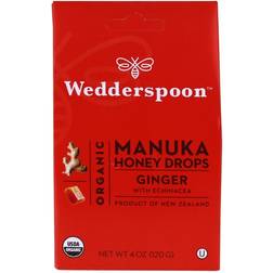 Wedderspoon Organic Manuka Honey Drops with Echinacea Ginger 4 oz