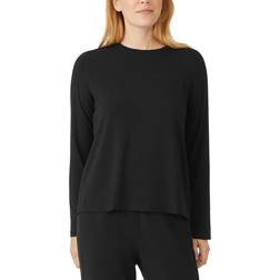 Eileen Fisher Women's Crewneck Long-Sleeve Top Plus Sizes - Black