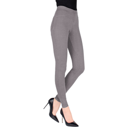 MeMoi Pants-Style Cotton Blend Legging - Ash