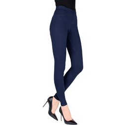 MeMoi Pants-Style Cotton Blend Legging - Navy