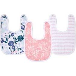 Aden + Anais Essentials Cotton Muslin Snap Bib Flowers Bloom 3-pack