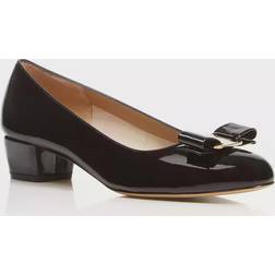 Ferragamo Vara - Nero/Gold Patent Leather