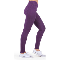 MeMoi Soft & Smooth Microsuede Leggings - Purple Grape