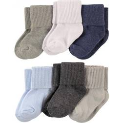 Luvable Friends Basic Cuff Socks 6-pack - Gray and Blue (10726160)