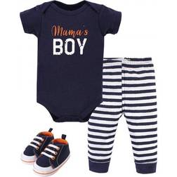 Little Treasures Cotton Bodysuit Pant and Shoe Set - Mamas Boy (10170291)