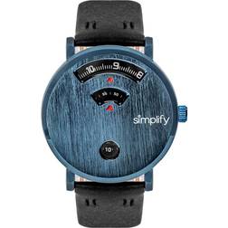 Simplify The 7000 Leather Band Blue/Black Black OSFA