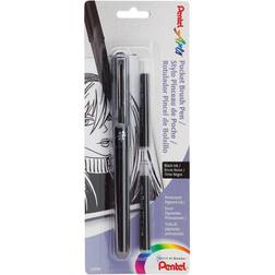 Pentel Pocket Brush Pen Brush Pen with 2 Refills black