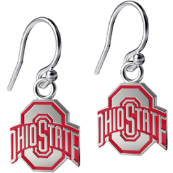 Dayna Designs Ohio State University Dangle Earrings - Silver/Red