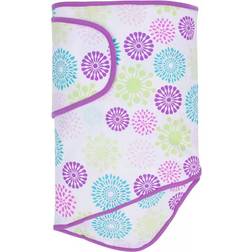 Miracle Swaddle Blanket Colorful Bursts with Purple Trim