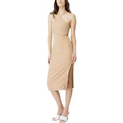 Bardot Amara Halter Midi Dress - Beige