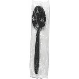 Heavyweight Wrapped Polypropylene Cutlery, Teaspoon, Black, 1000/Carton Tea Spoon