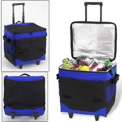 Picnic at Ascot 60-Can Collapsible Rolling Cooler Blue Blue