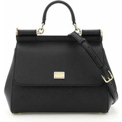 Dolce & Gabbana Sicily Small Leather Shoulder Bag - Black