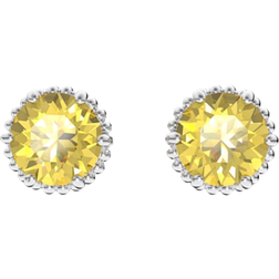 Swarovski November Birthstone Stud Earrings - Silver/Yellow