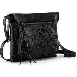 The Sak Sanibel Mini Crossbody - Black Floral Embossed