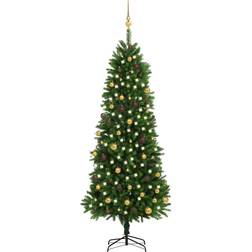 vidaXL Artificial with LEDs&Ball Set 240 cm Green Christmas Tree