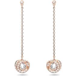 Swarovski Generation Drop Long Earrings - Rose Gold/Transparent