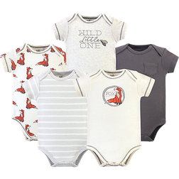 Touched By Nature Organic Cotton Short Sleeve Bodysuits 5-pack - Boho Fox