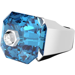 Swarovski Numina Square Cut Ring - Silver/Blue/Transparent