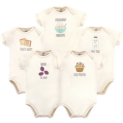 Touched By Nature Organic Cotton Short Sleeve Bodysuits 5-pack - Muffin