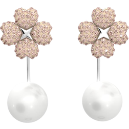 Swarovski Latisha Flower Earring - Silver/Pink/Pearls