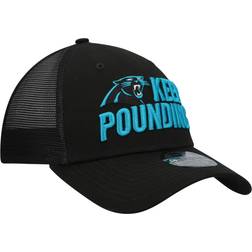 New Era Carolina Panthers Keep Pounding Trucker 9FORTY Snapback Hat Men - Black